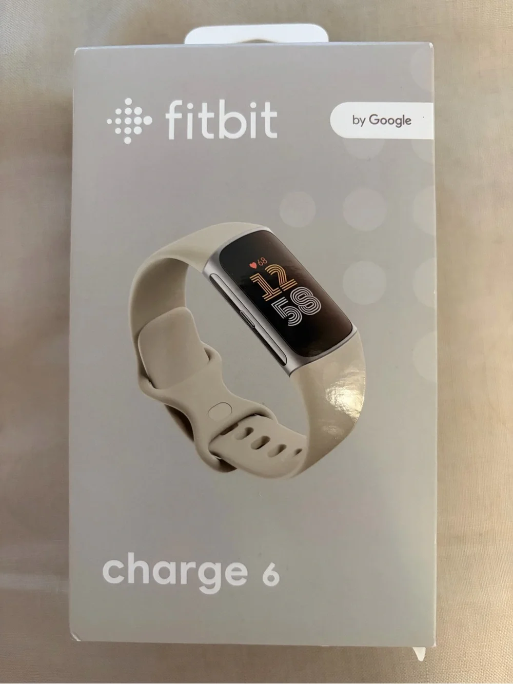 NWT Fitbit Charge 6 Fitness Tracker Silver Case Porcelain Band Unopened